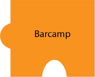 Puzzleteil mit Text: Barcamp