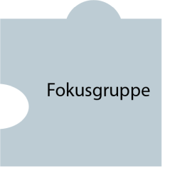 Puzzleteil mit Text: Fokusgruppe